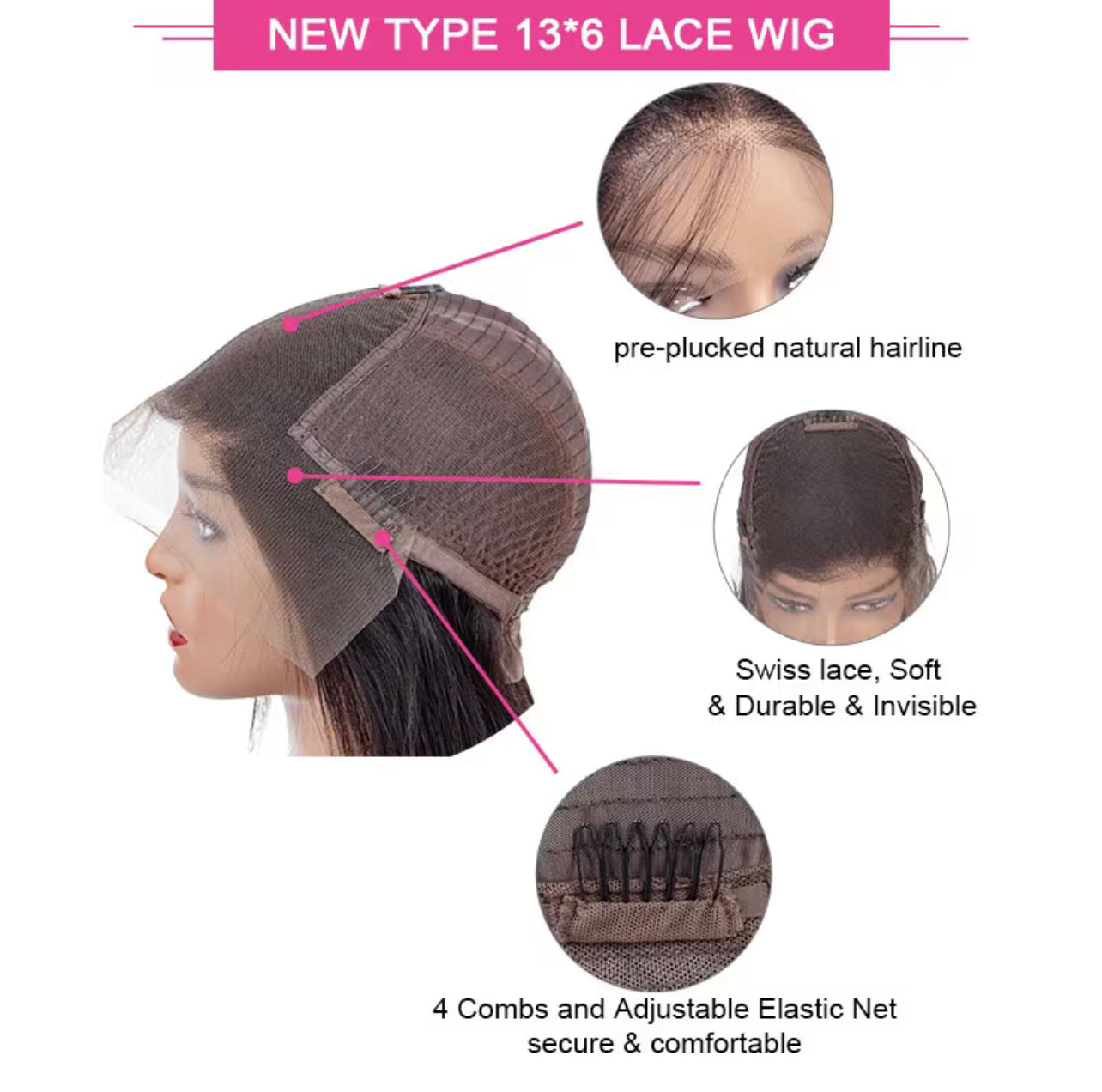 Kinky Straight Lace Front Crown (Luxury Line)